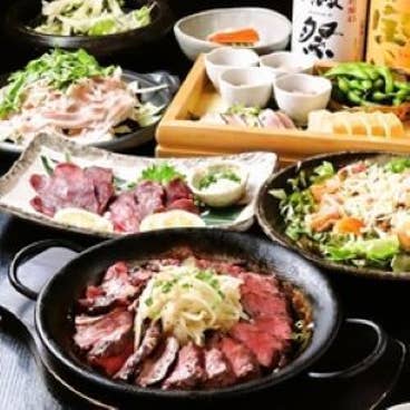 個室♪【4種の肉三昧コース★馬刺し・牛サガリステーキ】2H飲み放題（LO90分）9品5800円→5500円