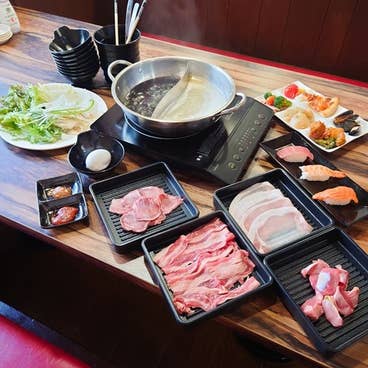 しゃぶしゃぶ絆コース5,500+税【すき焼きしゃぶしゃぶ・寿司食べ放題+2時間飲み放題付き宴会】
