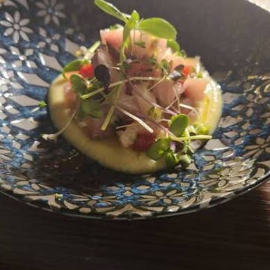 鮮魚のセビーチェ～洋梨のガスパチョソース～