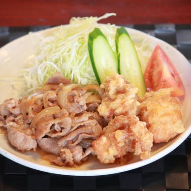 B定食（唐揚げ・豚生姜焼き)