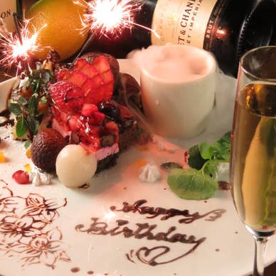 誕生日・記念日に　メッセージプレートをご用意♪