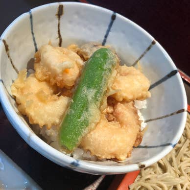 ぷりぷりの小海老天丼
