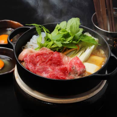 黒毛和牛と牛すじのすき焼き