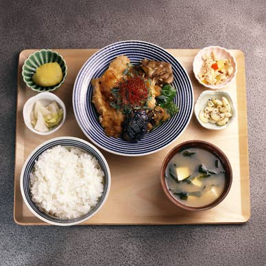 鶏と揚げ野菜のみぞれ煮定食