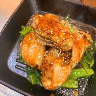 牡蠣のバター焼き/大葉味噌焼き/味噌マヨホウレン