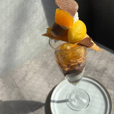 柑橘とチョコのパフェ