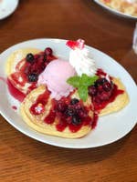 前川珈琲店 戸島店 1度目はバケツパフェを食べたので 今回はパンケーキ 熊本市