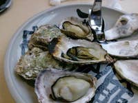 焼がきのはやし 生牡蠣に宮島ビール 牡蠣は既にブランドになった地御前がき 宮島