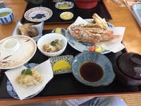 鶴見海望パーク お食事処 最高ロケーション 貝を喰らえ ホゴの唐揚げ定食1 佐伯