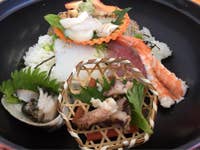 鶴見海望パーク お食事処 最高ロケーション 貝を喰らえ ホゴの唐揚げ定食1 佐伯