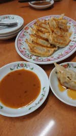 餃子の王将 金沢東店 天津飯のあん2種類 醤油と甘酢あり 天津飯 金沢
