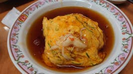 餃子の王将 金沢東店 天津飯のあん2種類 醤油と甘酢あり 天津飯 金沢